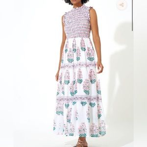 Oliphant Sleeveless Smoked Dress - Posey Green